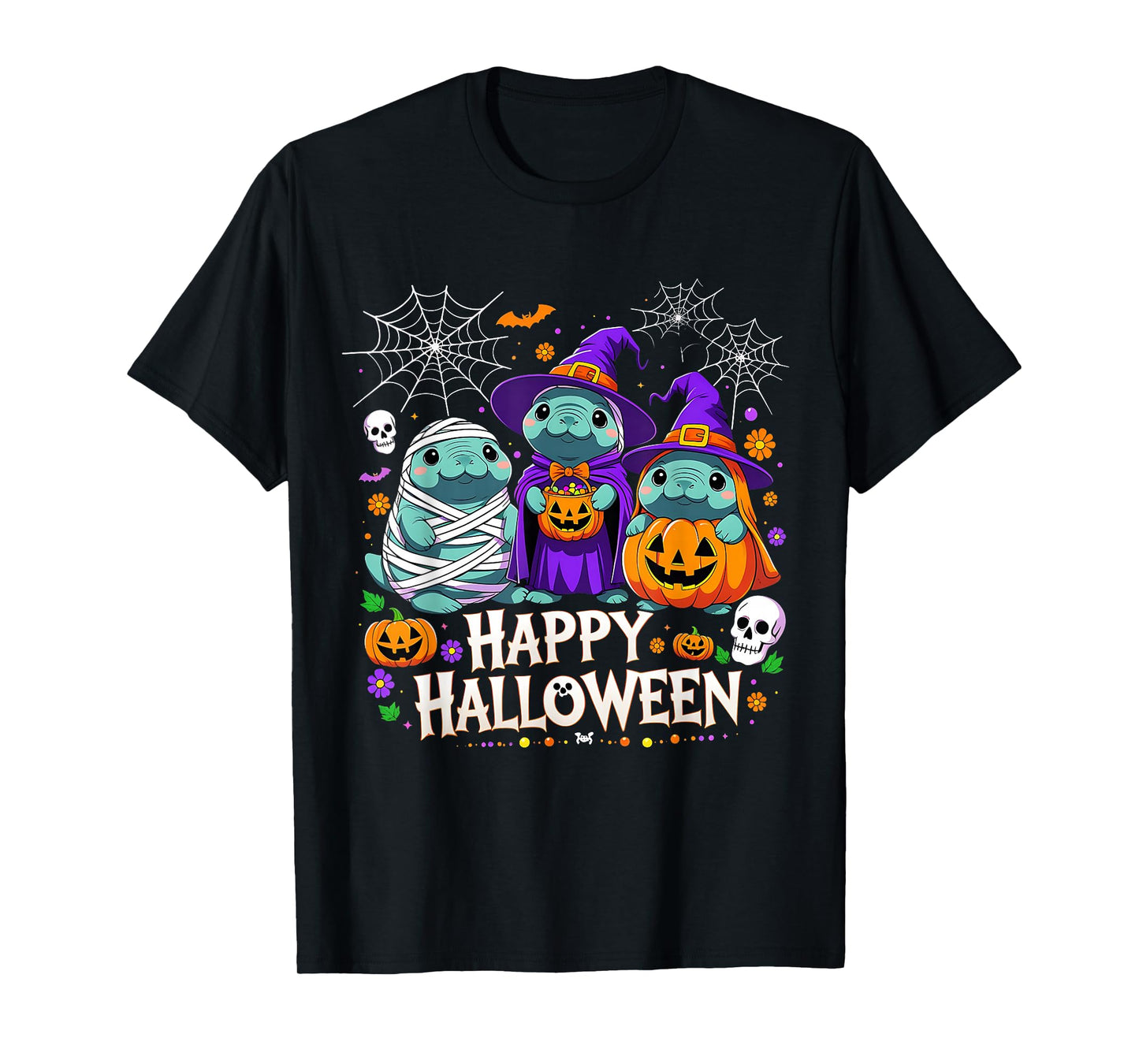 Happy Halloween Cute Manatee Spooky Costume T-Shirt