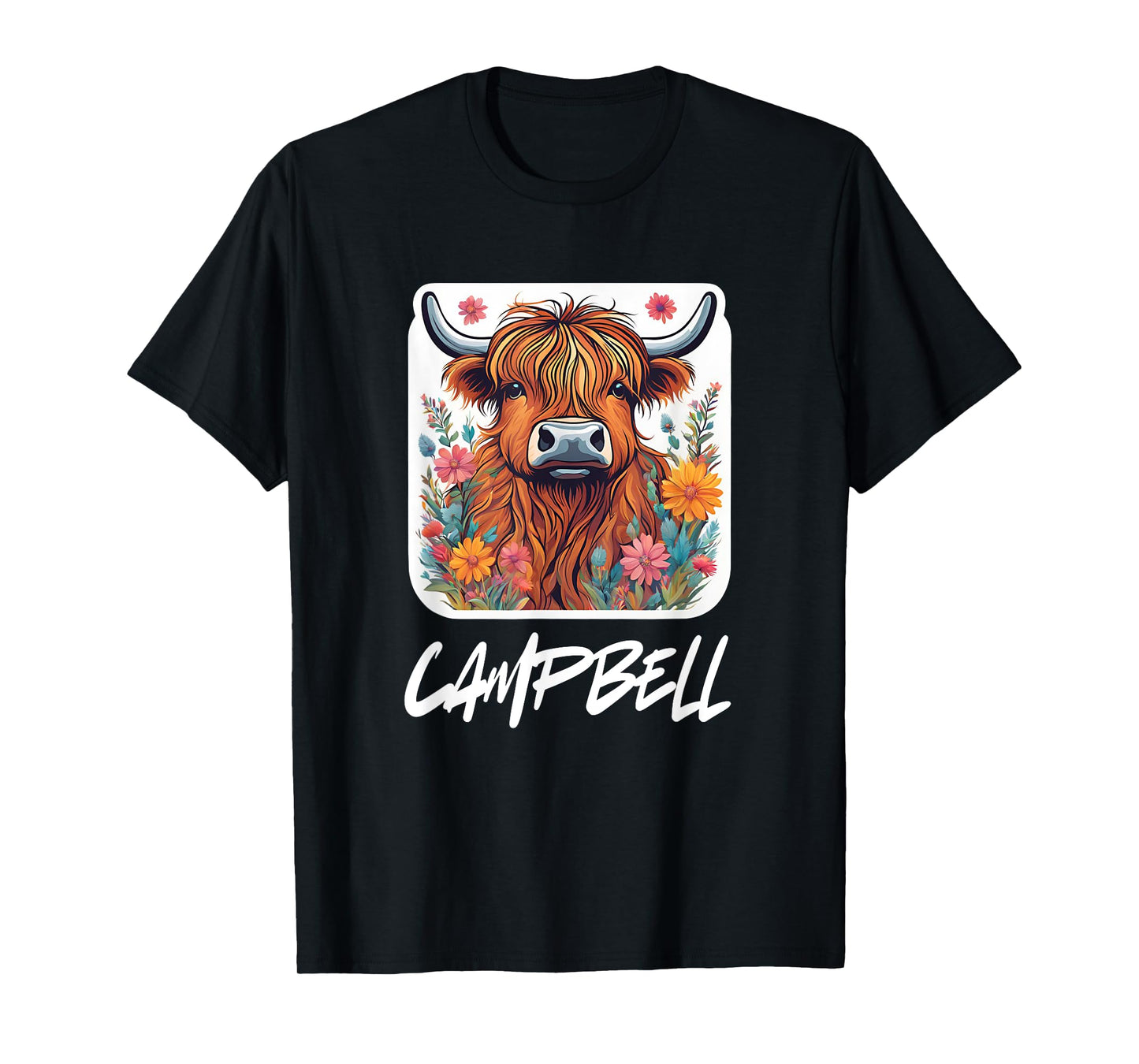 Campbell Clan Highland Cow Scottish Family Name Party T-Shirt