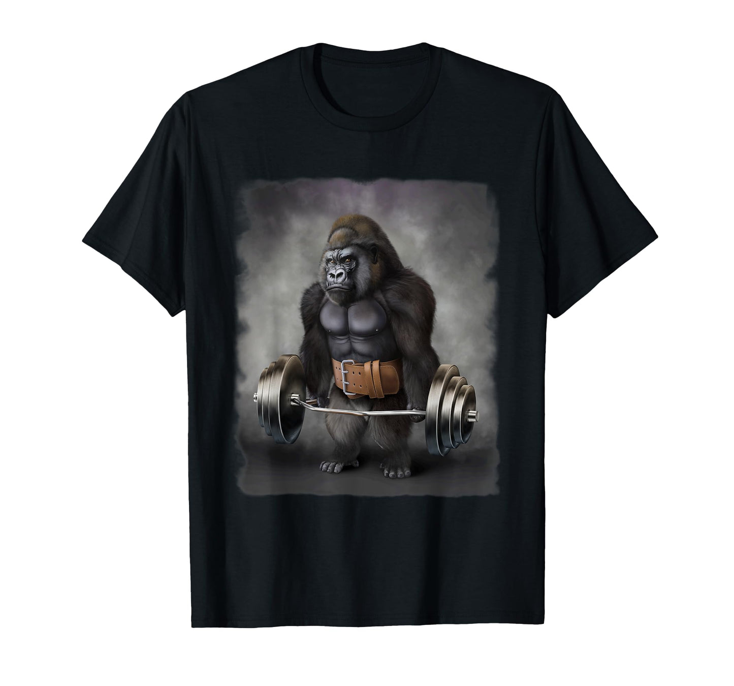Gorilla Muscle Training with Barbell Shrug Bar Fitness Gym T-Shirt