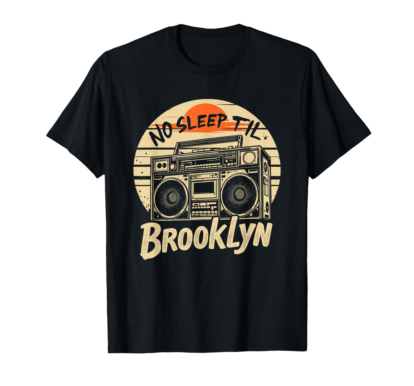 No Sleep Til Brooklyn Retro Boombox Vintage Music T-Shirt