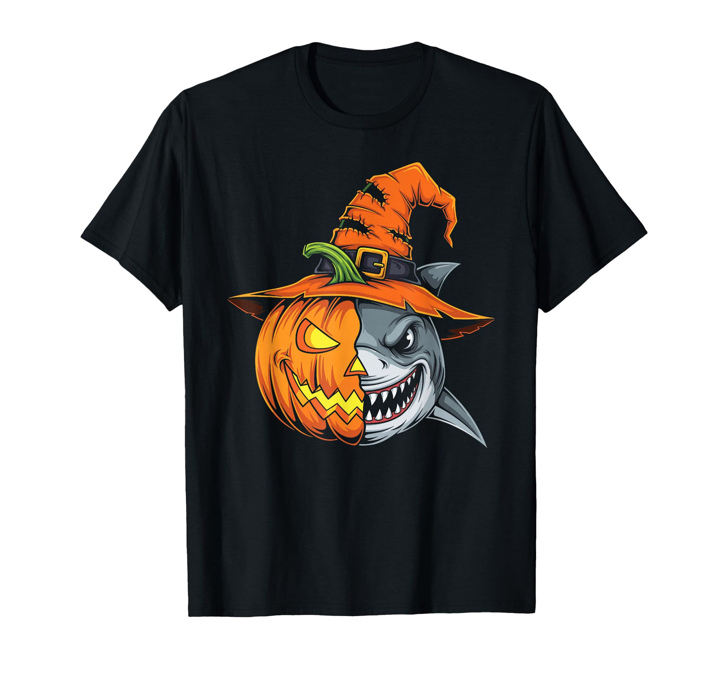 Shark Pumpkin Jack O Lantern Halloween Kids Mens Womens T-Shirt