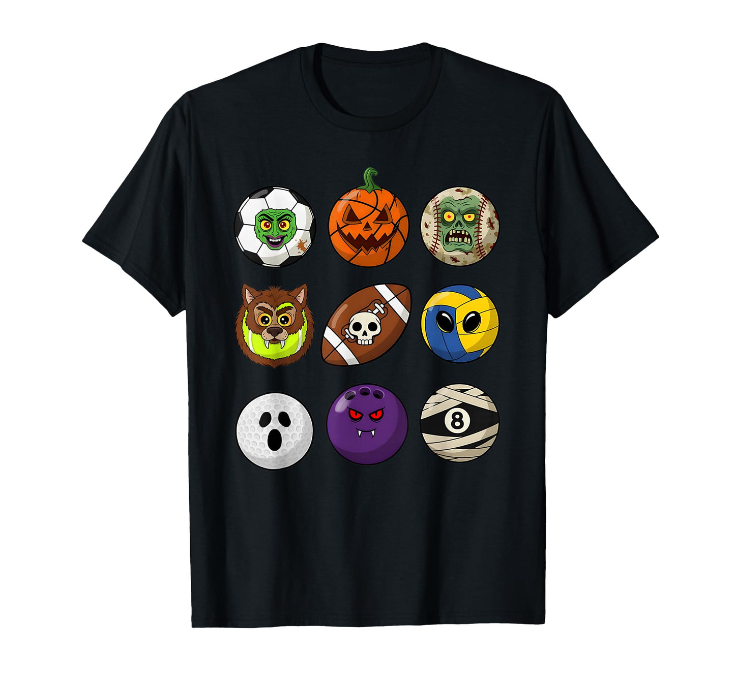 Halloween Building Ball Head Pumpkin Ghost Zombie Boys Sport T-Shirt