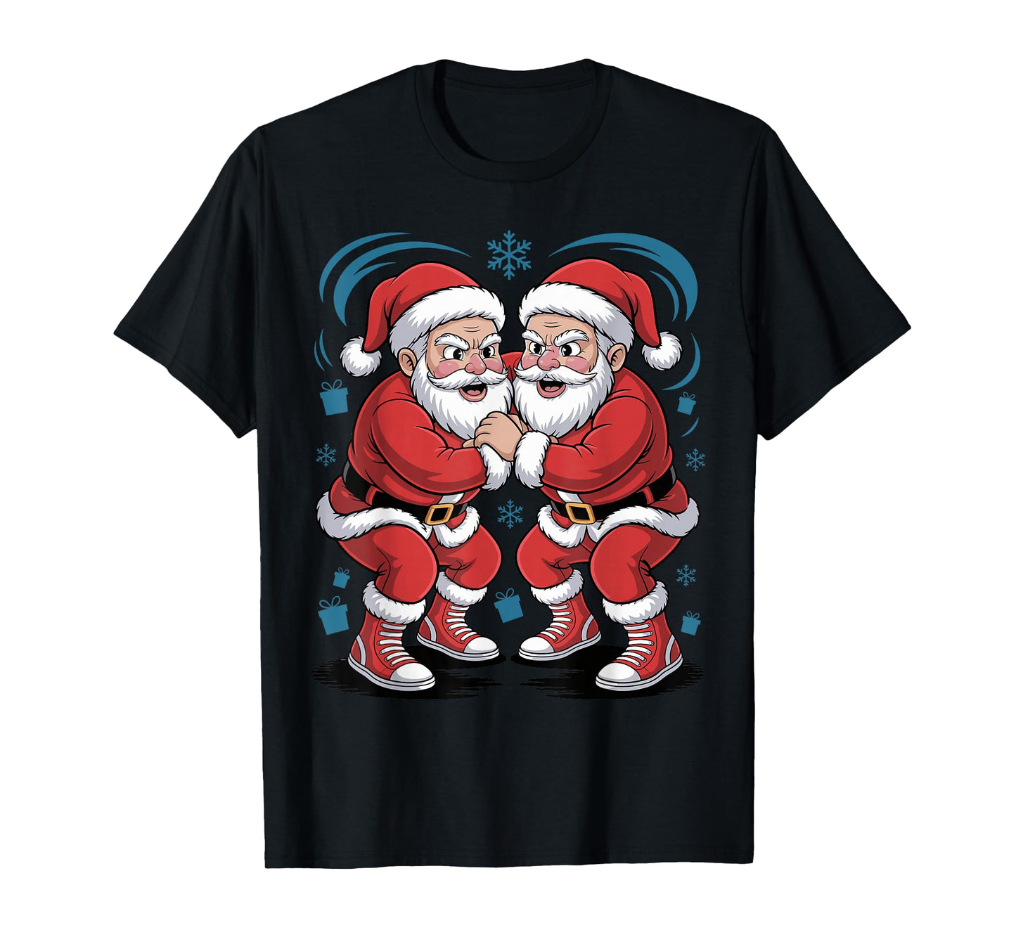Funny Santa Wrestling Lover Wrestler Xmas Christmas Pajama T-Shirt