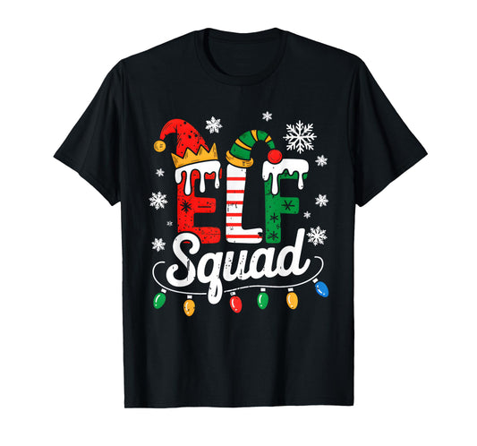 Elf Squad Funny Elf Family Christmas Matching Pajamas Xmas T-Shirt