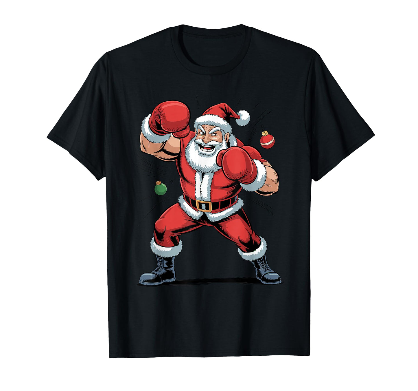 Santa Boxing Boxer Funny Sports Christmas Holiday Xmas T-Shirt