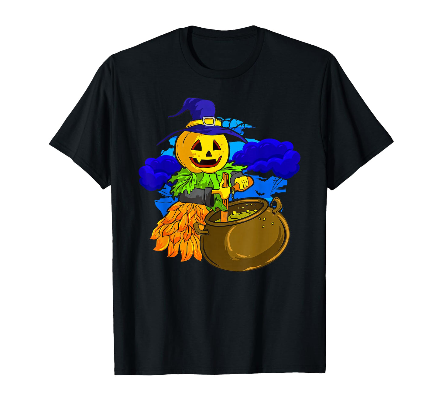Cute Pumpkin Witch Stirring Up A Potion for Halloween T-Shirt