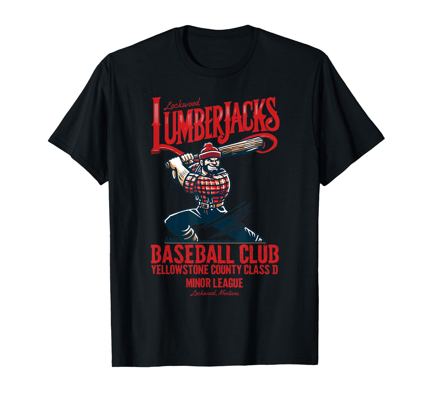 Lockwood Lumberjacks Retro Minor League Baseball Team T-Shirt