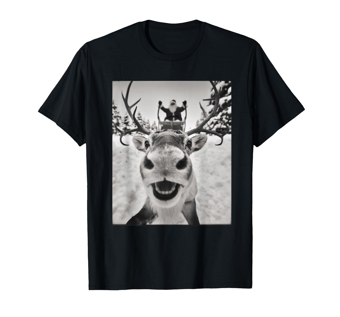 Funny Reindeer Selfie Christmas Santa Funny Gifts Kids T-Shirt