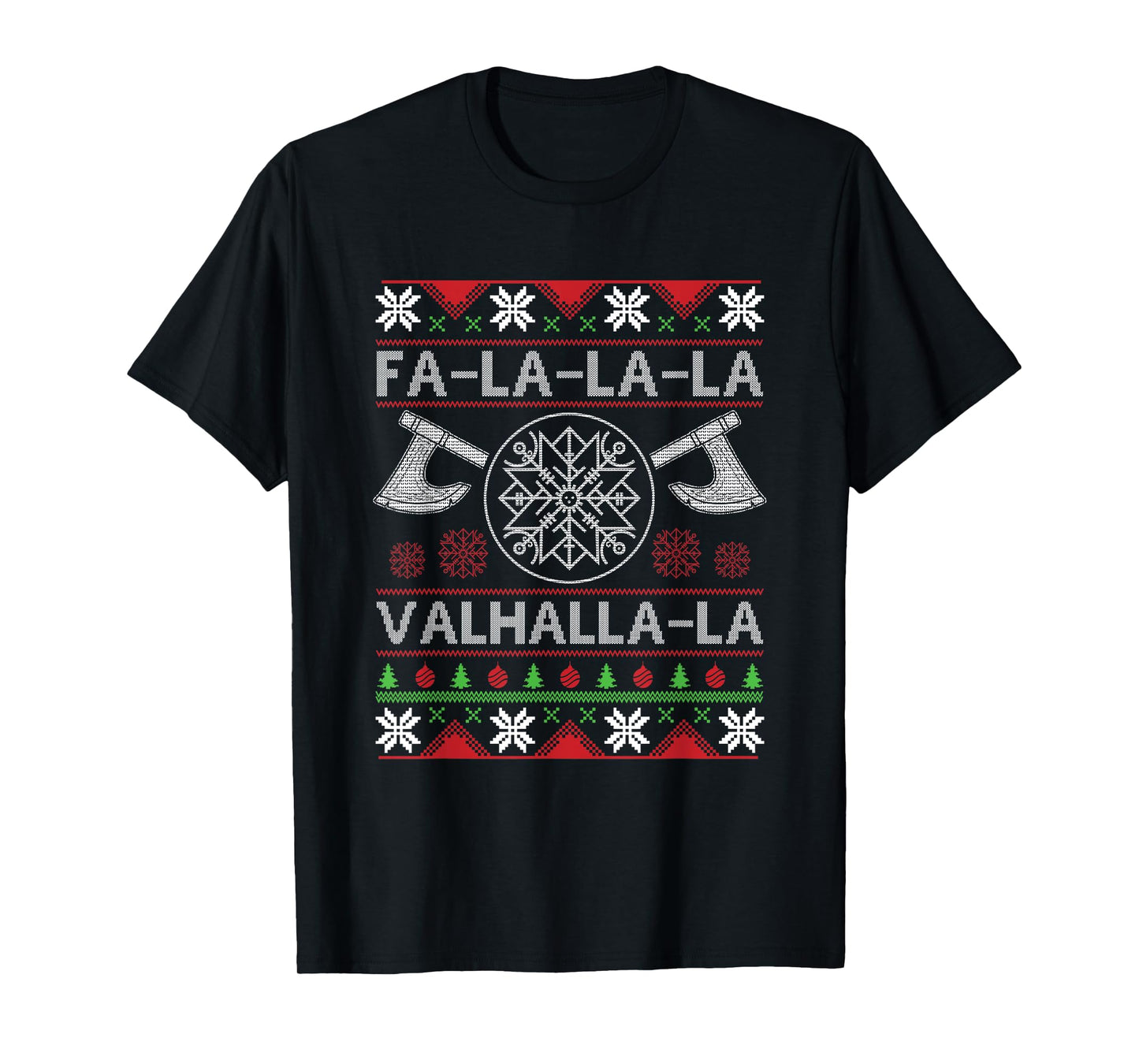 Fa-La-La-La Valhalla-La Viking God Ugly Christmas Design T-Shirt