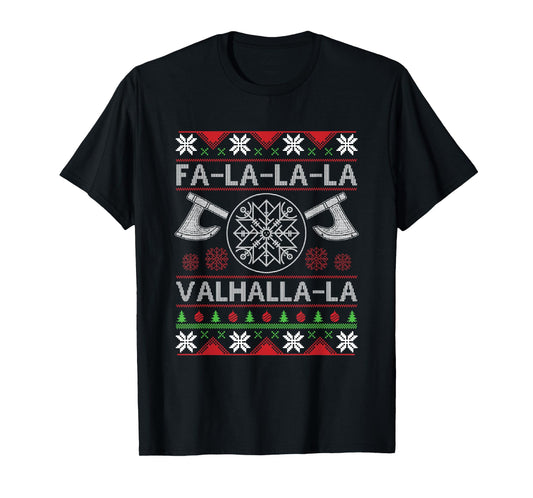 Fa-La-La-La Valhalla-La Viking God Ugly Christmas Design T-Shirt