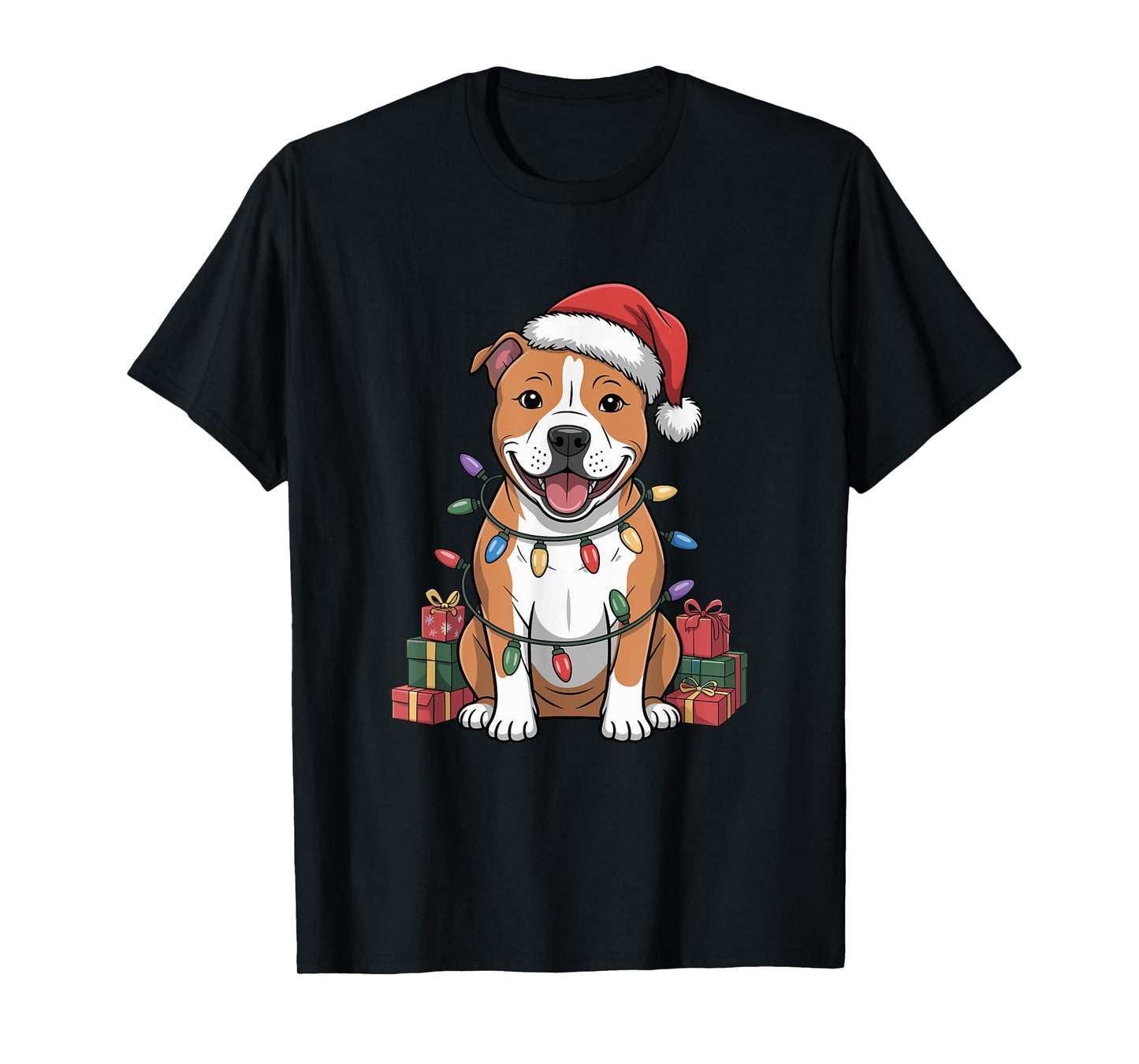 American Staffordshire Christmas Funny Dog Lover Holiday T-Shirt