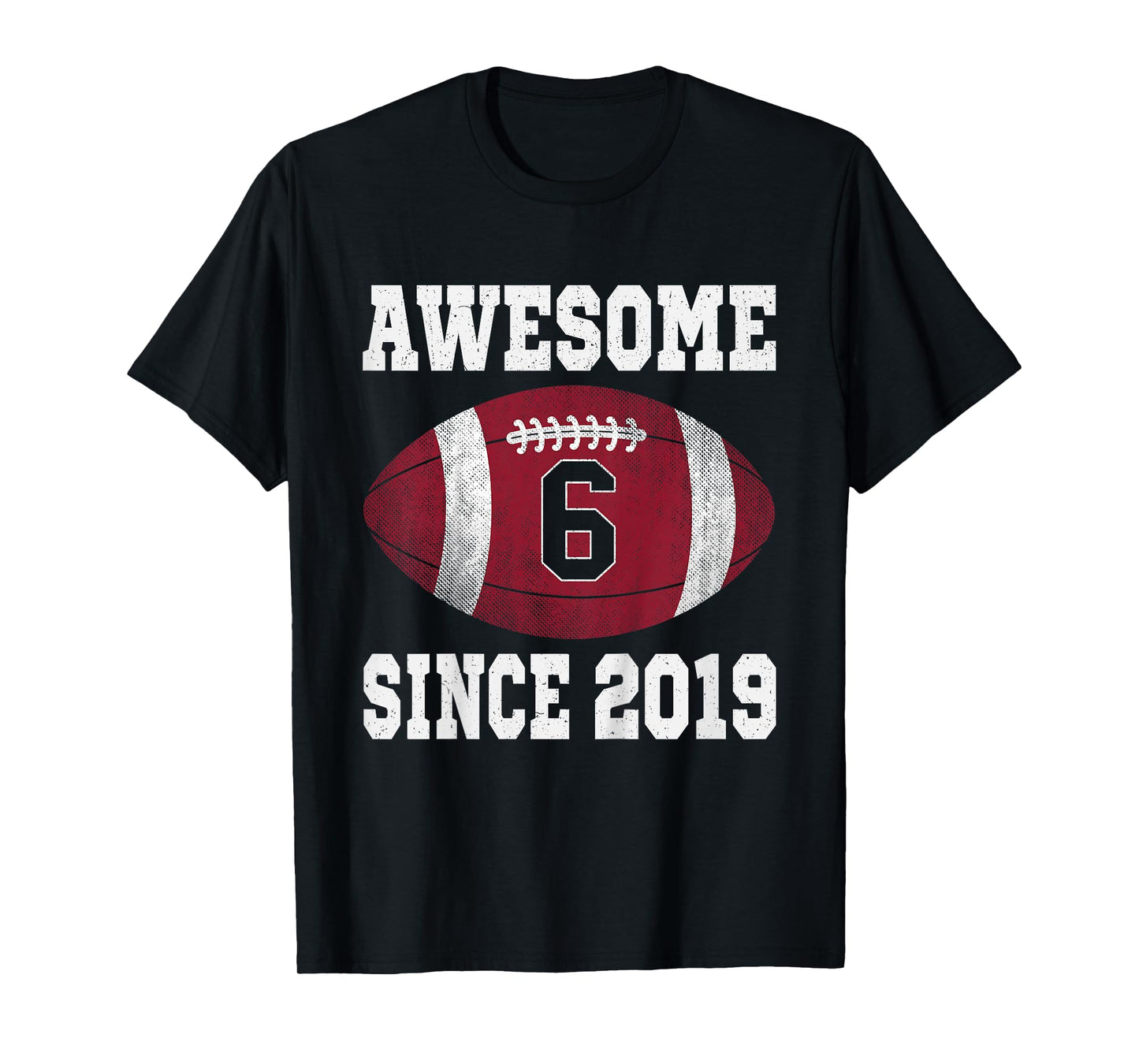 6th Birthday Football Player 6 Years Old Vintage Sports T-Shirt
