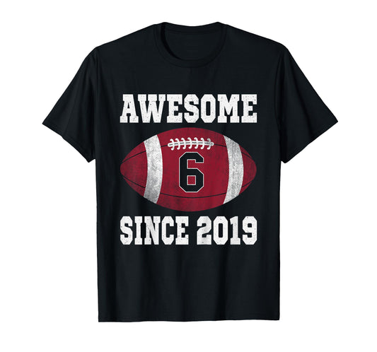 6th Birthday Football Player 6 Years Old Vintage Sports T-Shirt