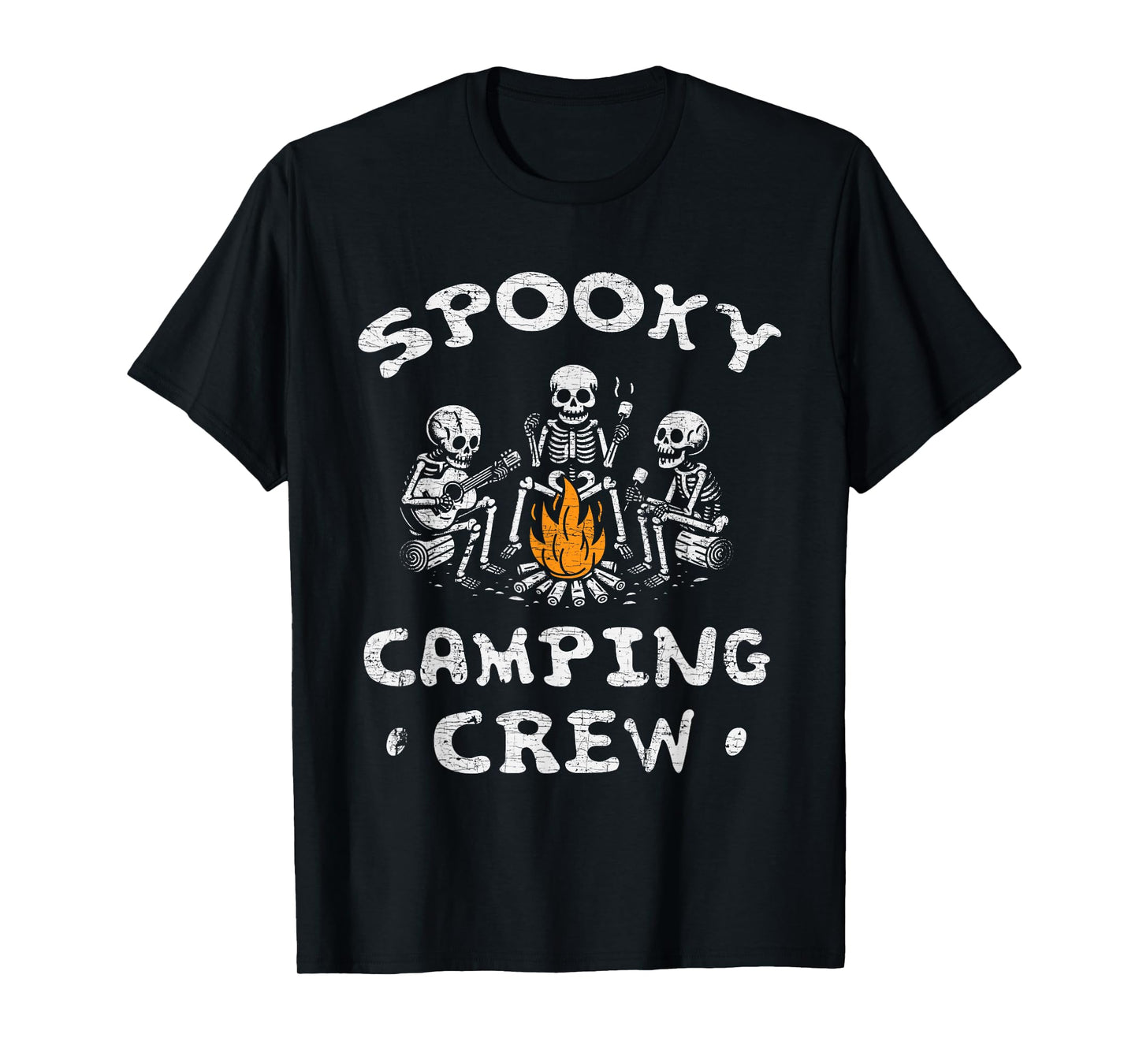 Spooky Camping Crew Halloween Camping Skeleton Campsite T-Shirt
