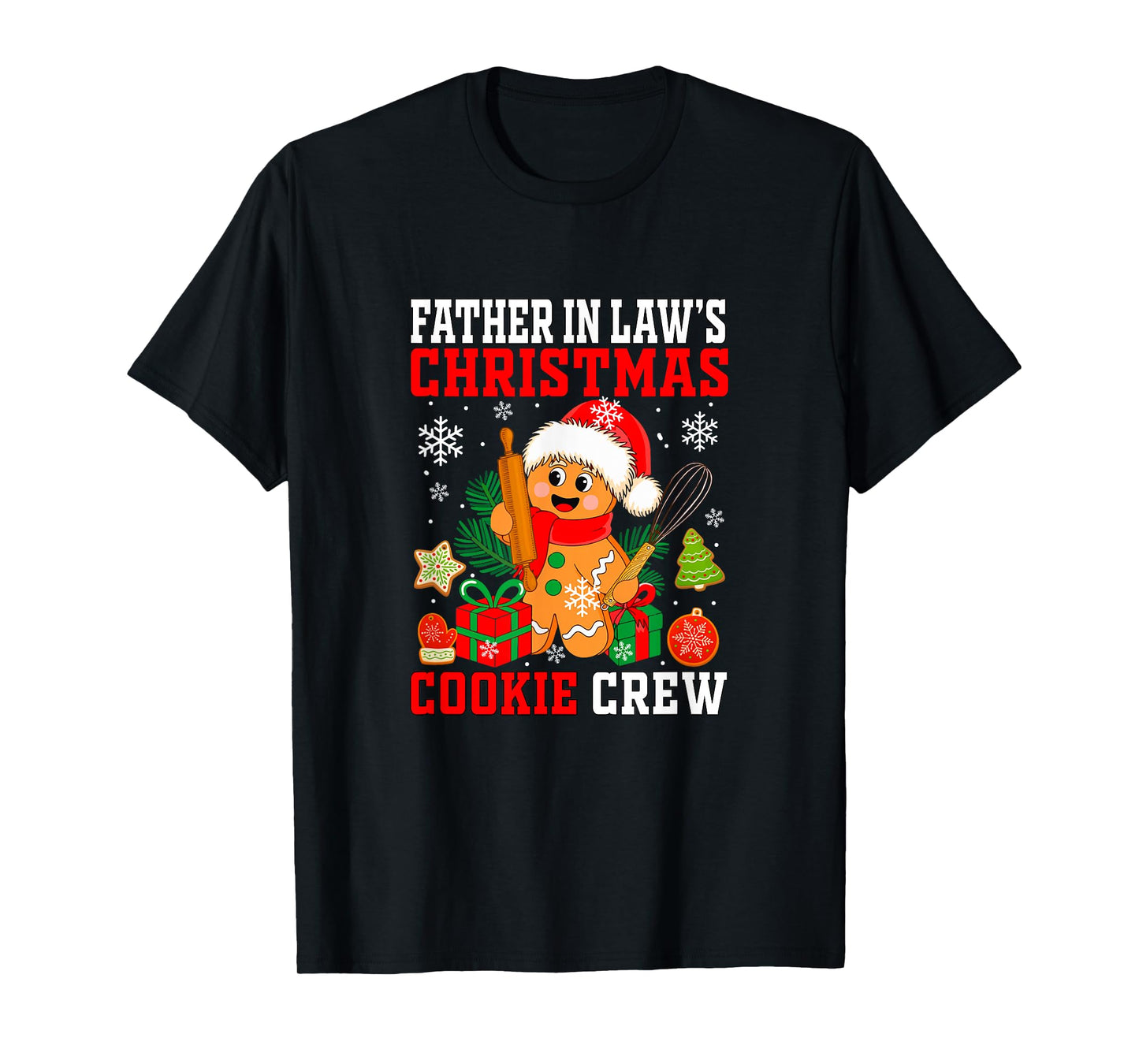 Father in Law's Christmas Cookie Crew Santa Cookies Baker T-Shirt