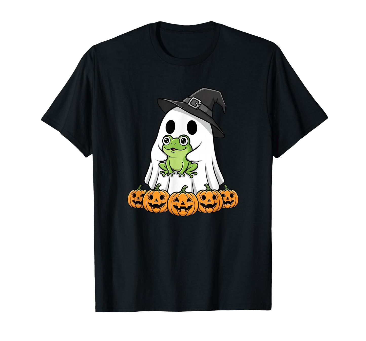 Funny Ghost Frog Pumpkin Halloween Kids Mens Womens T-Shirt