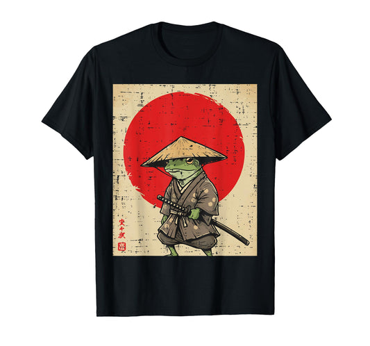 Japanese Frog Samurai Katana Sun Kimono Art Men Women Kids T-Shirt