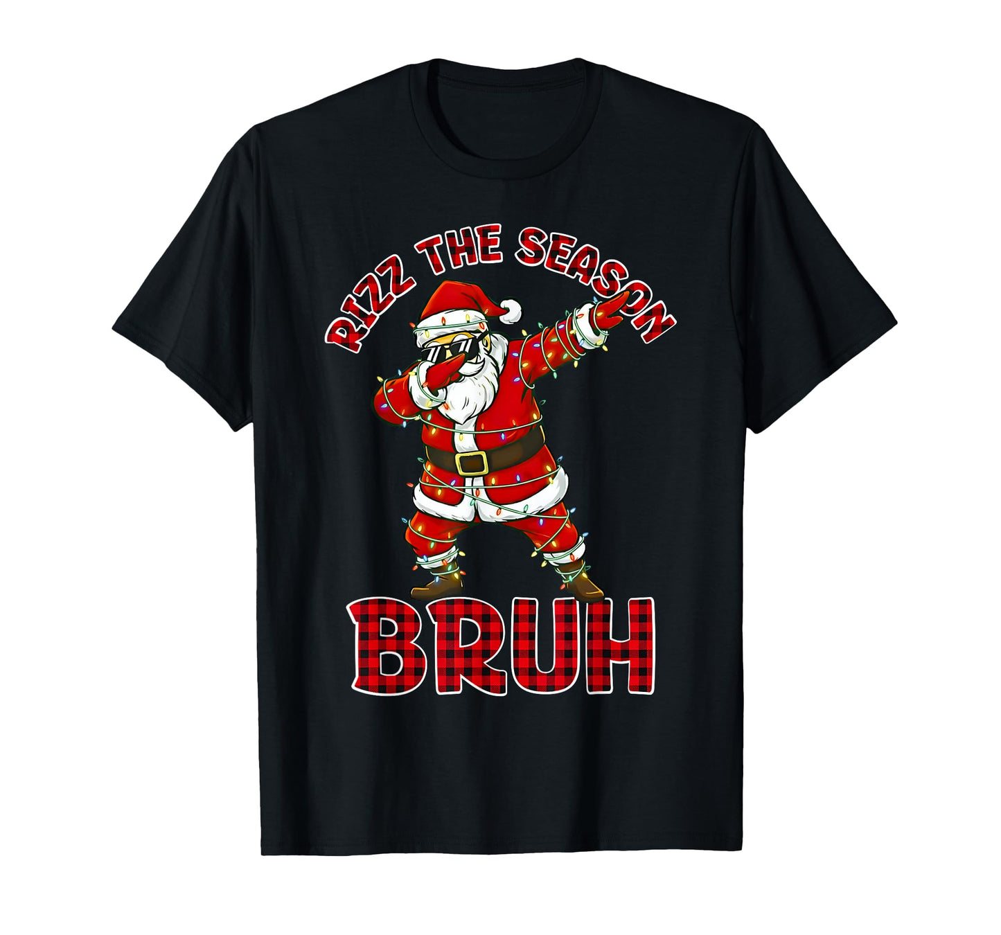 Rizz The Season Bruh Christmas Rizzmas Dabbing Santa Claus T-Shirt