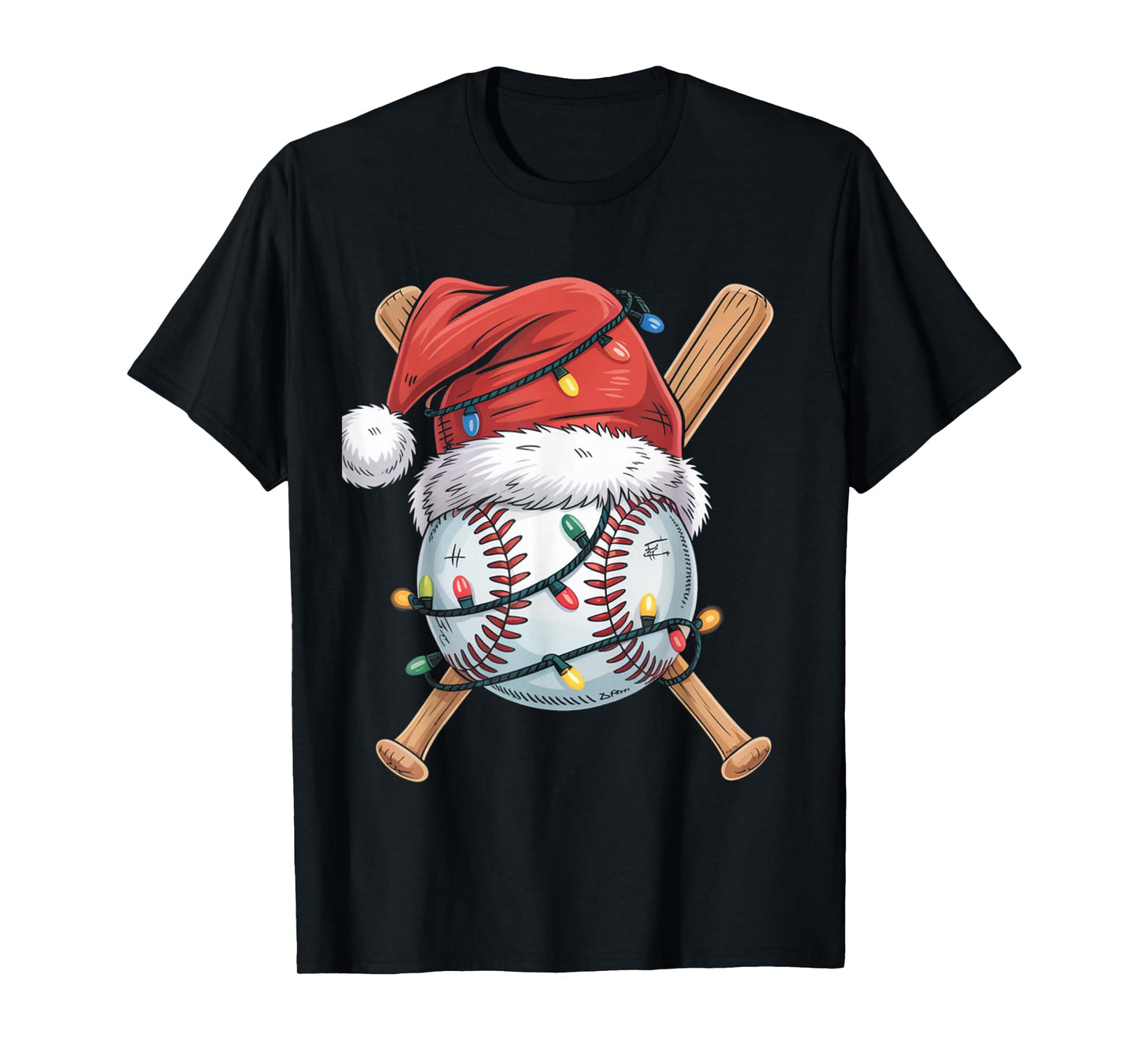 Santa Sports Design for Men Boys Christmas Baseball Player T-Shirt