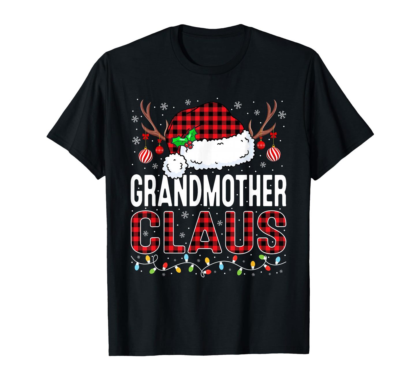 Christmas Lights Grandmother Claus Family Matching Pajama T-Shirt