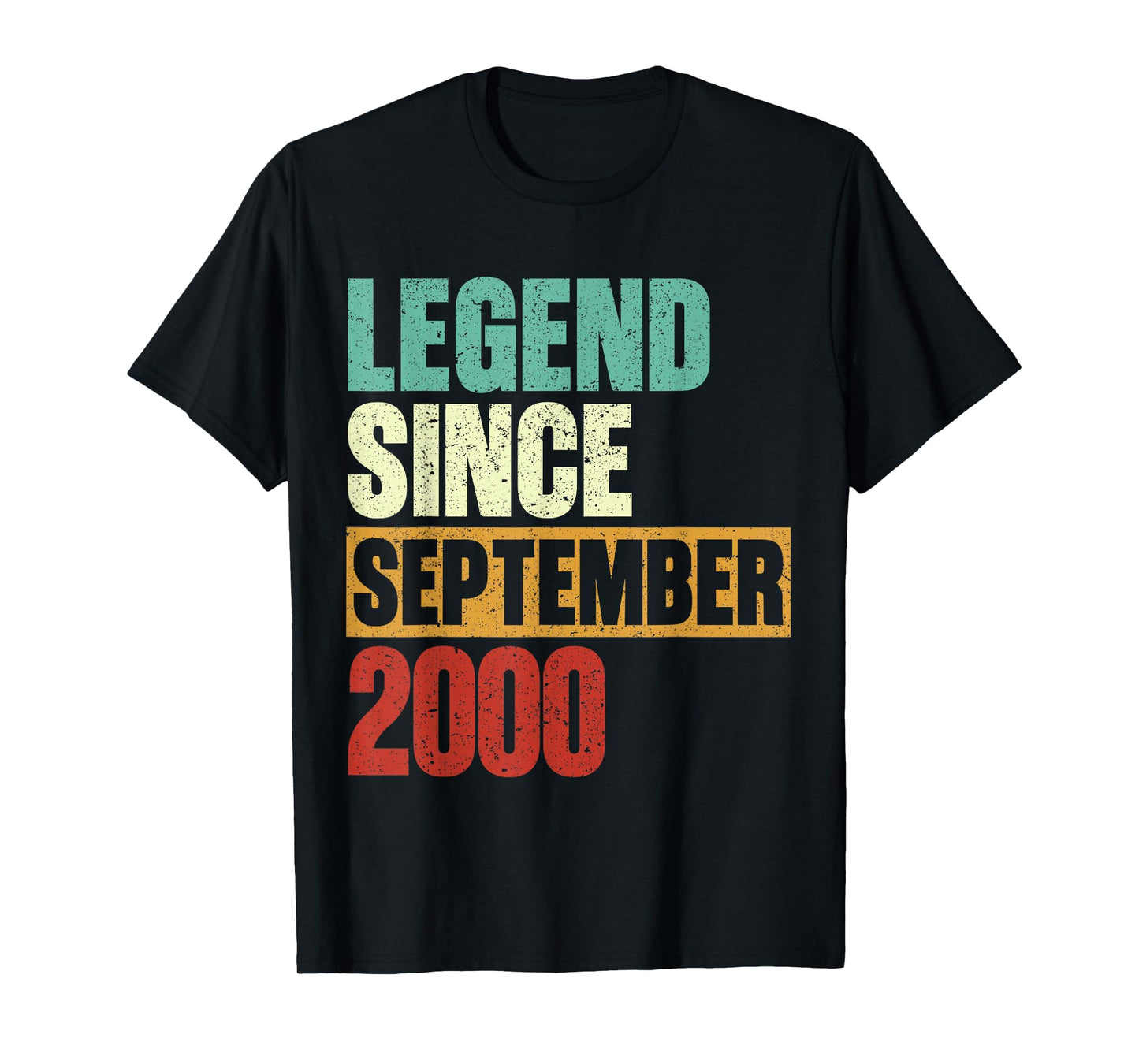 Vintage Legend Since September 2000 25th Birthday Men Women T-Shirt