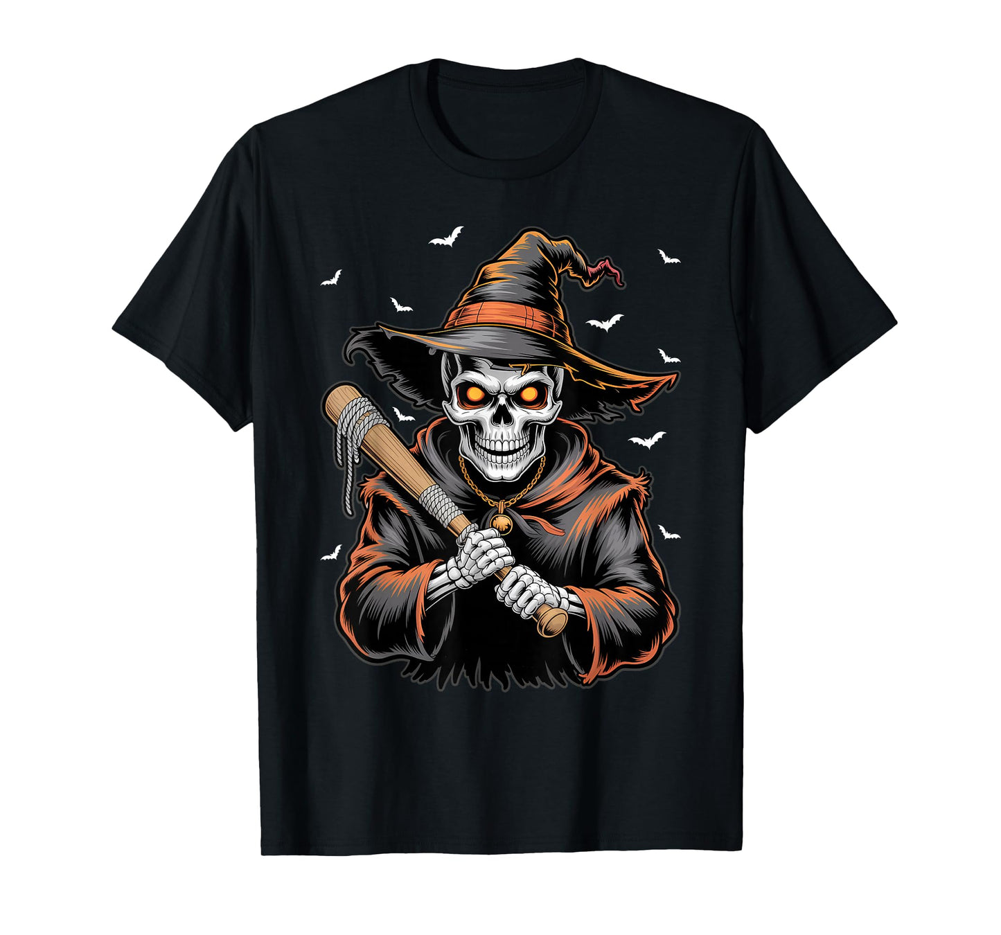 Skeleton Witch Baseball Player Halloween Costume Party 2025 T-Shirt