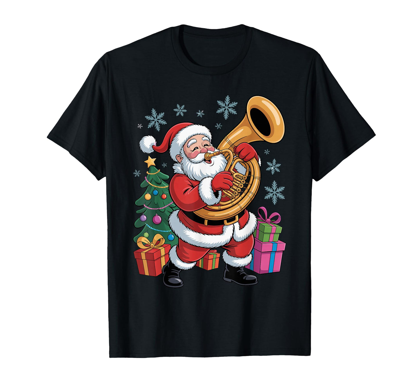 Funny Santa Christmas Design Tuba Holiday Xmas Pajama T-Shirt