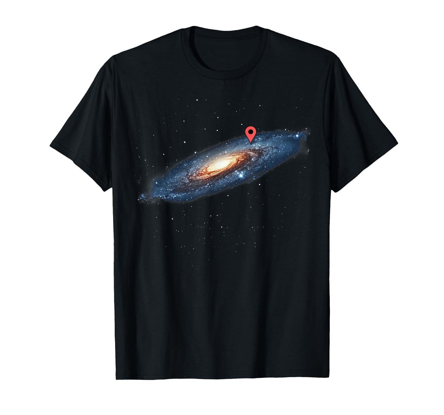 Milky Way Galaxy Universe Location Pin Space Cosmic Funny T-Shirt