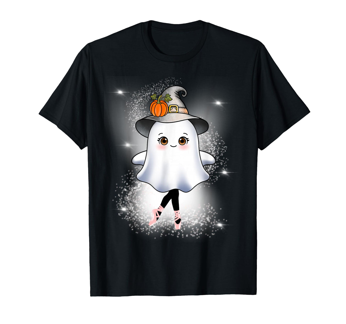 Halloween Ballet Pumpkin Witch Hat Cute Ghost Ballerina T-Shirt