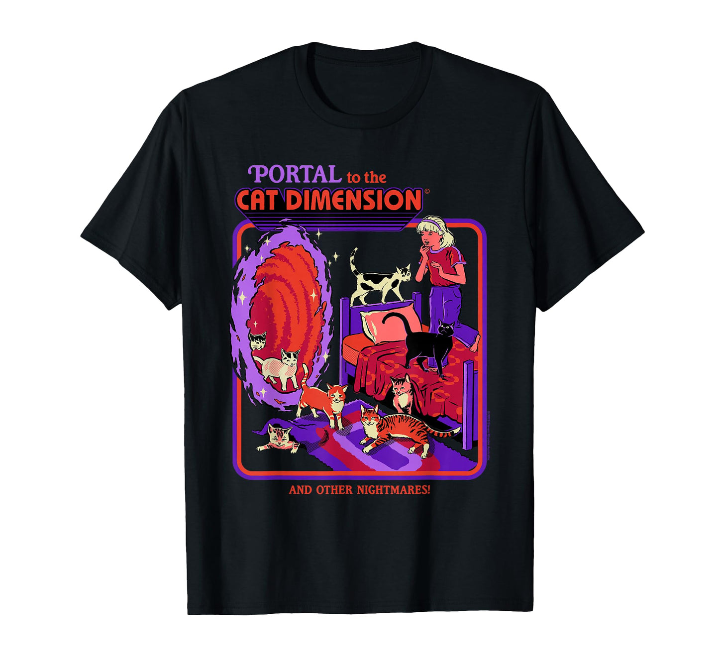 Cat Dimension Sci Fi Retro Vintage Funny Adult Humor T-Shirt