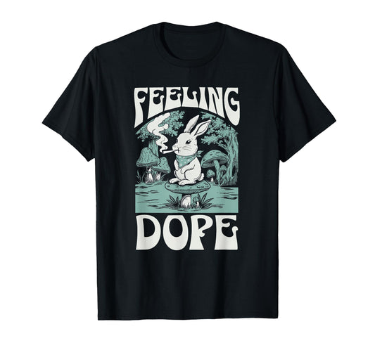 Feeling Dope Bunny 420 Day Vintage Funny Weed Magic Mushroom T-Shirt