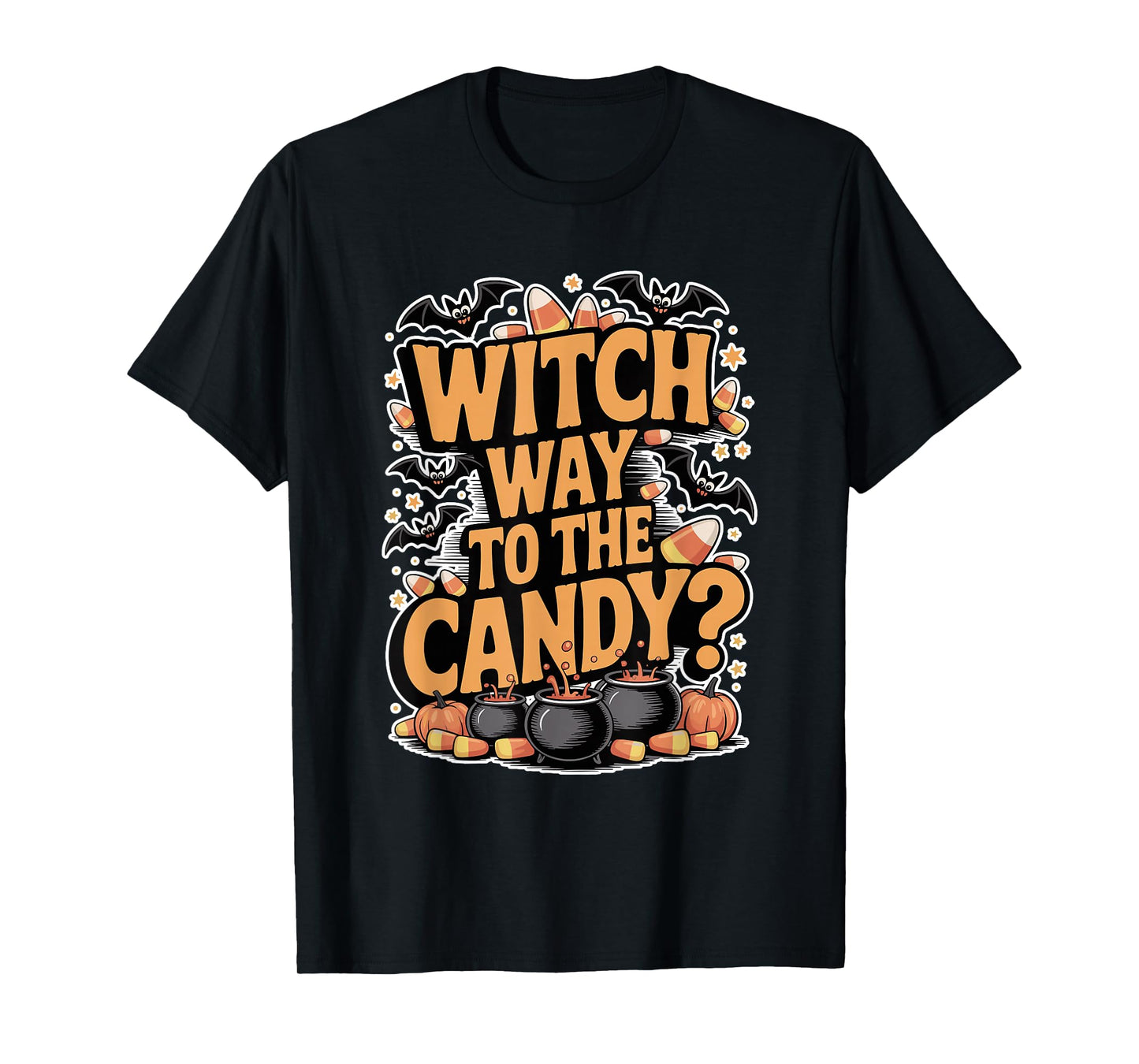 Halloween Witch Way to The Candy Trick Or Treat Fun T-Shirt