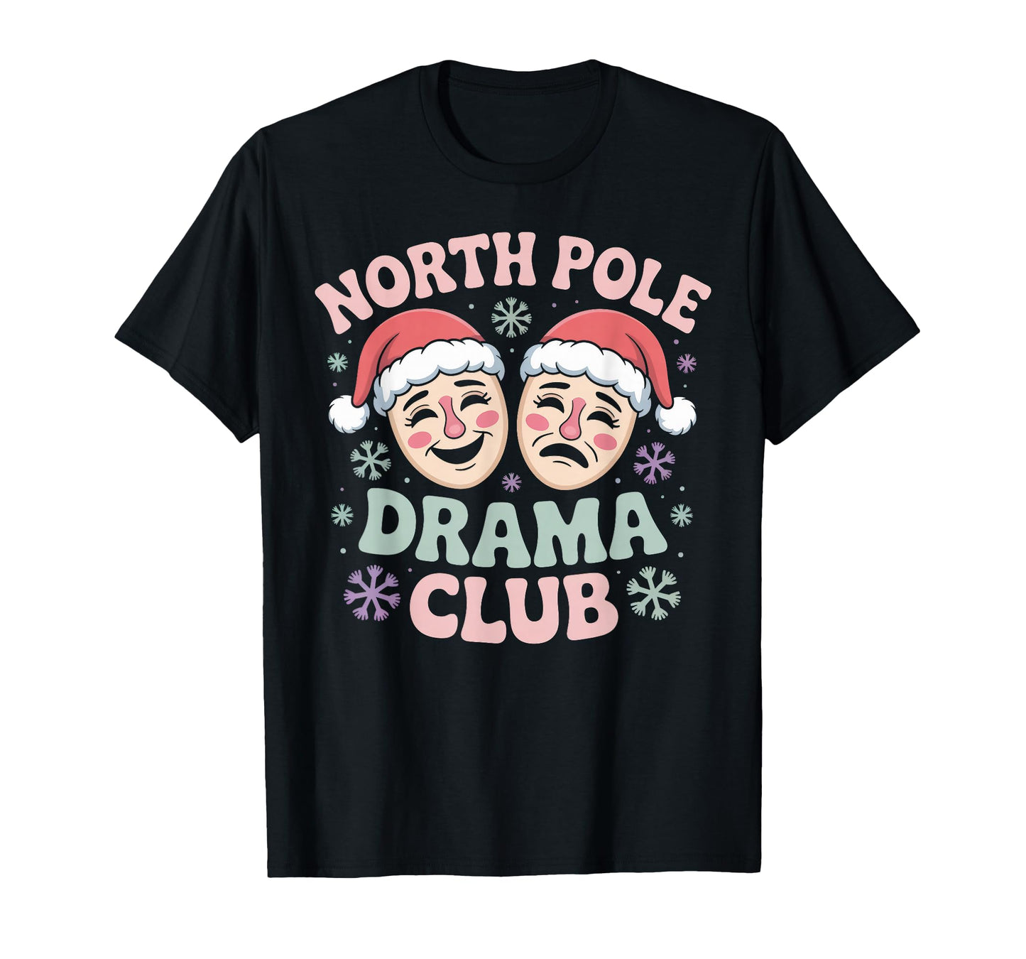 North Pole Drama Club Christmas Theater Retro T-Shirt