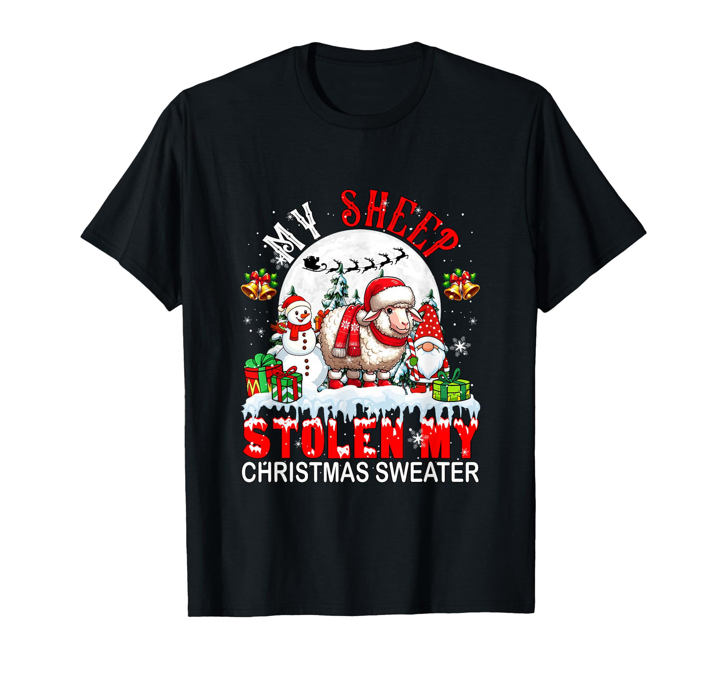 My Sheep Stolen My Christmas Sweater Santa Dog Owner T-Shirt