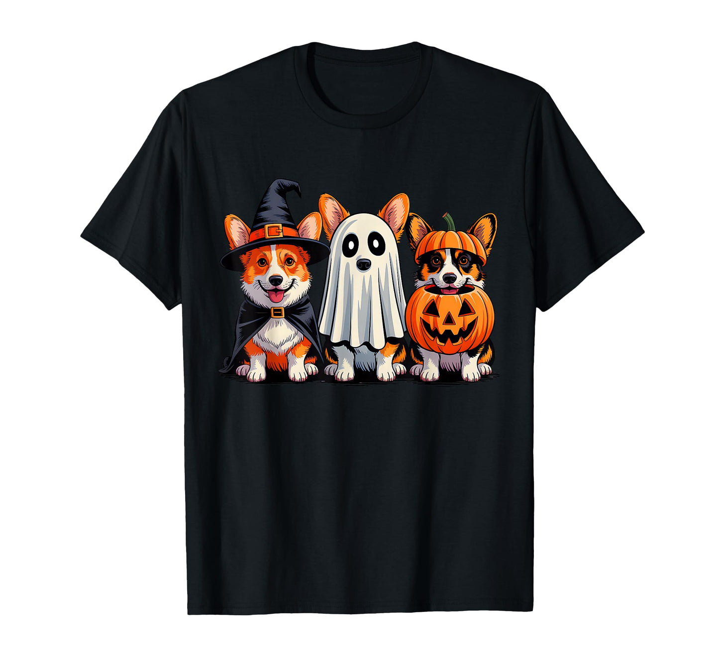 Corgi Halloween Funny Dog Lover Pumpkin Witch Ghost Boo T-Shirt