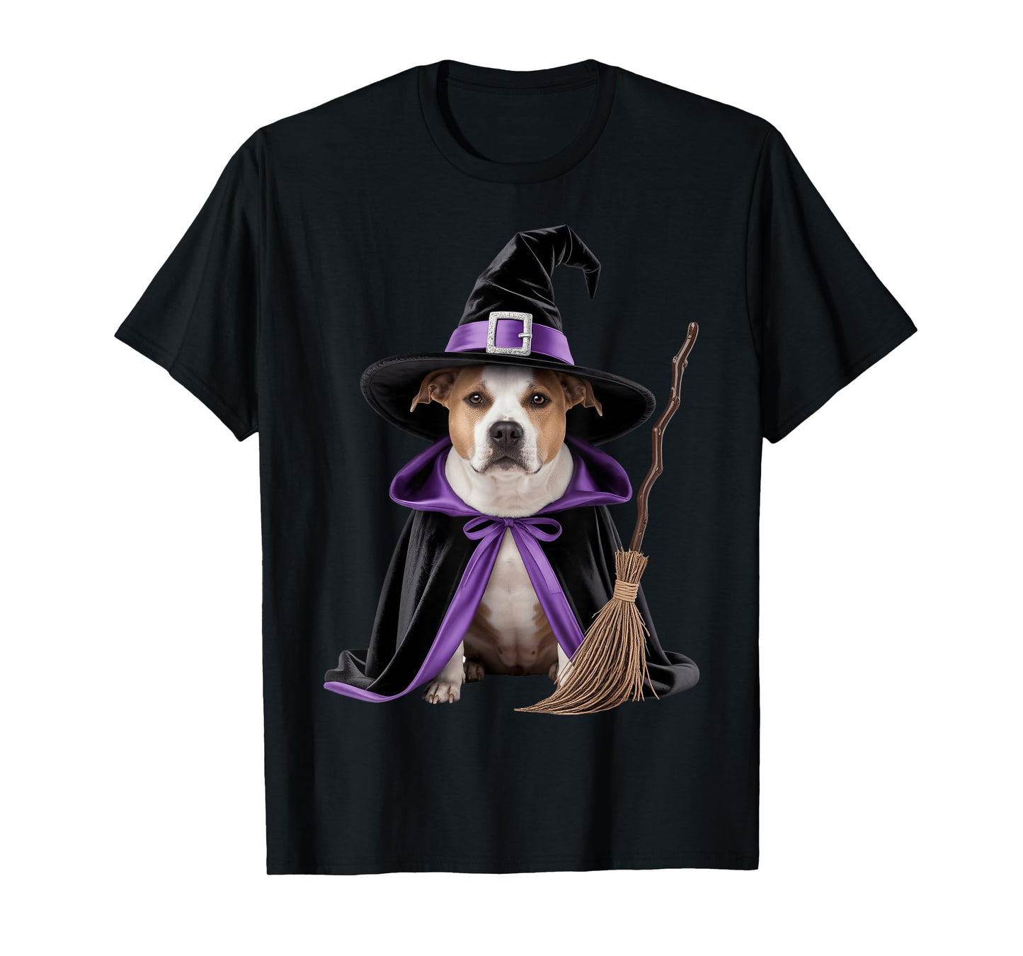 Pitbull Witch Halloween T-Shirt