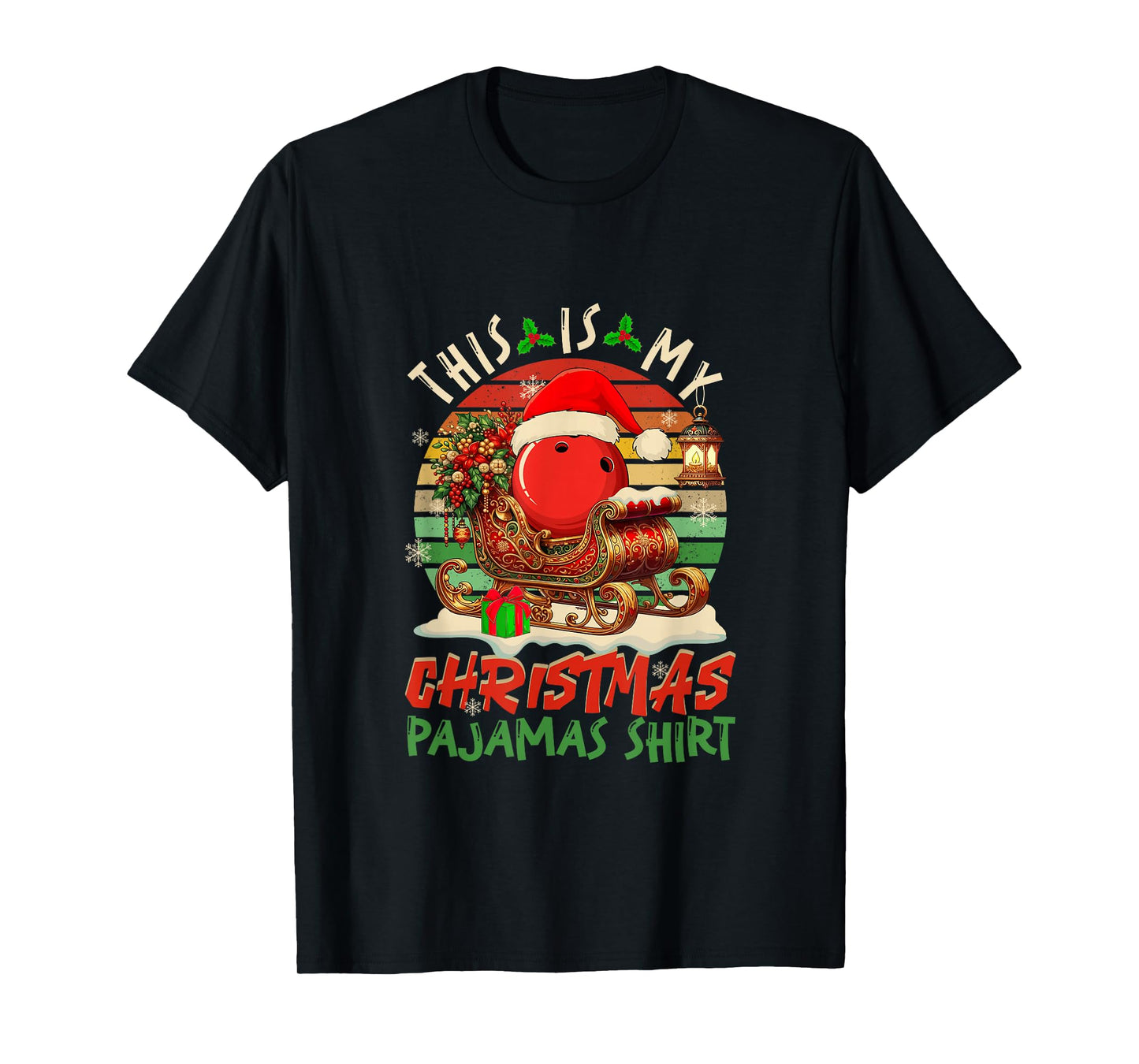 Vintage Retro My Christmas Pajama Shirt Bowling Player T-Shirt