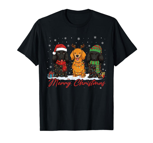 Merry Woofmas Santa Reindeer Elf Dachshund Christmas Men Kid T-Shirt