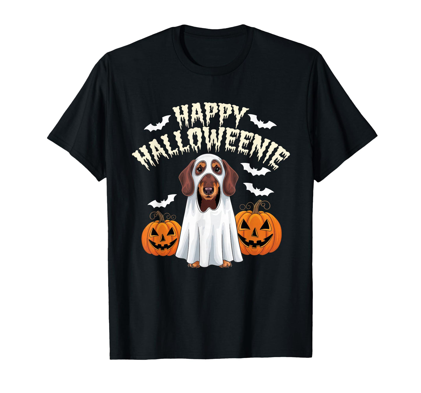 Happy Halloweenie Tshirt Women Men Wiener Monster Party T-Shirt