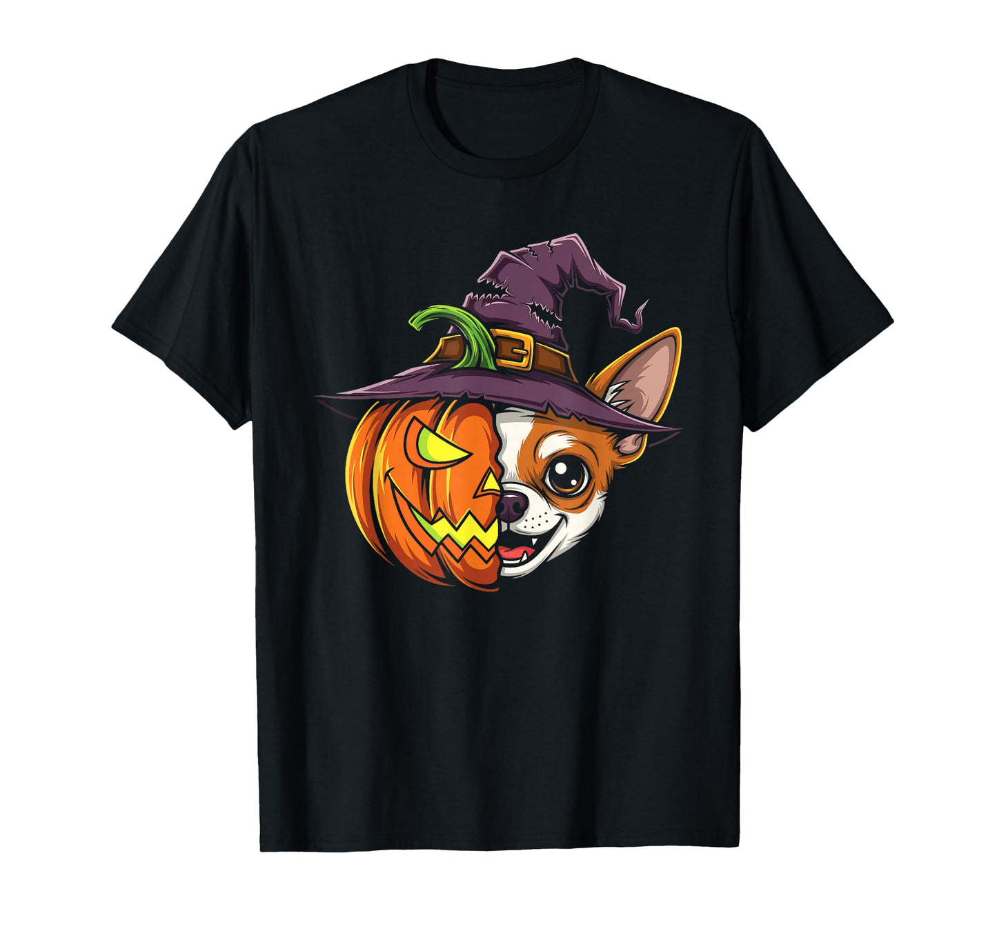 Chihuahua Pumpkin Jack O Lantern Halloween Kids Mens Womens T-Shirt