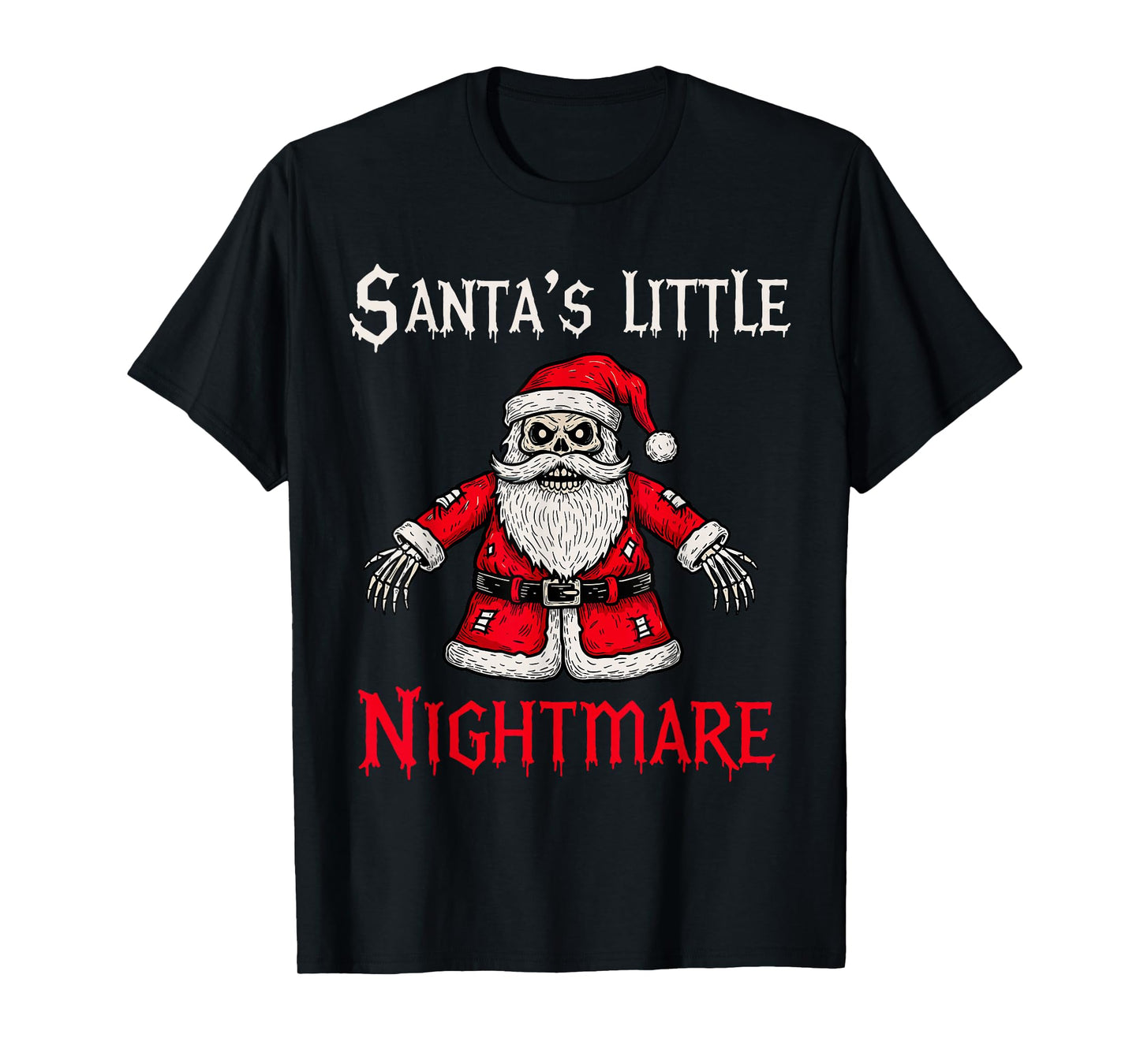 Naughty Gothic Christmas Santa Skeleton Gothmas T-Shirt