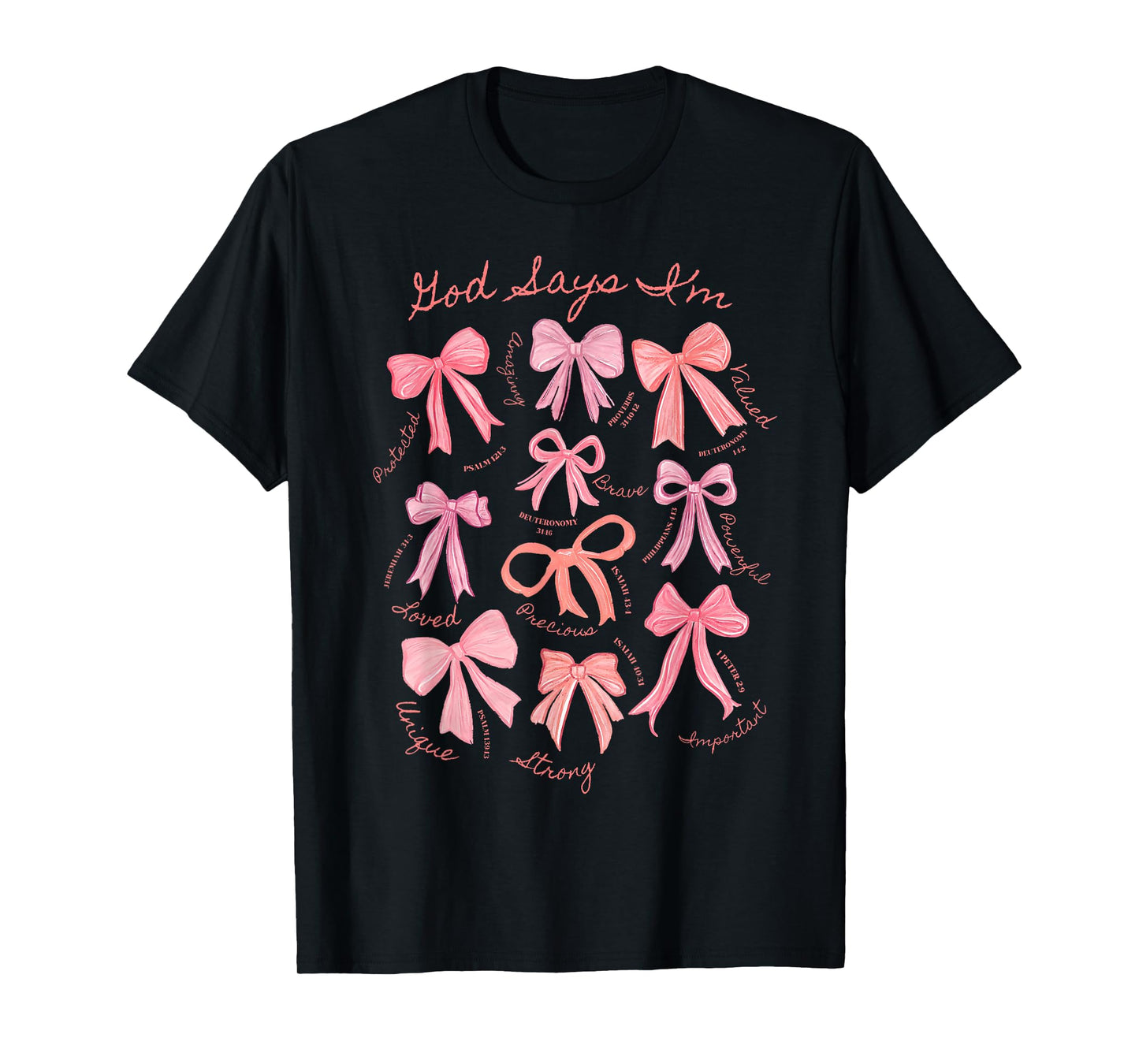 God Says I'm Coquette Bow Christian Jesus Autumn Fall Y'all T-Shirt