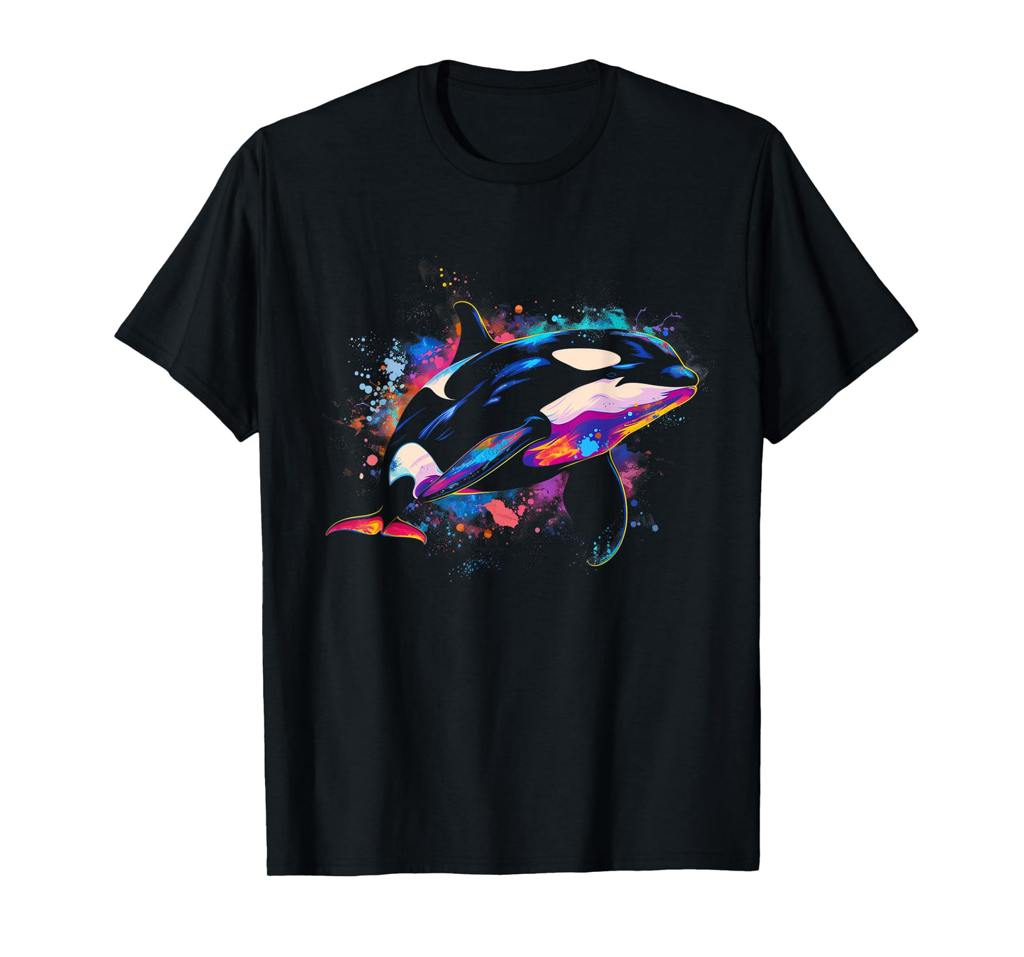 Orca Whale Watercolor Colorful Whale Lover T-Shirt