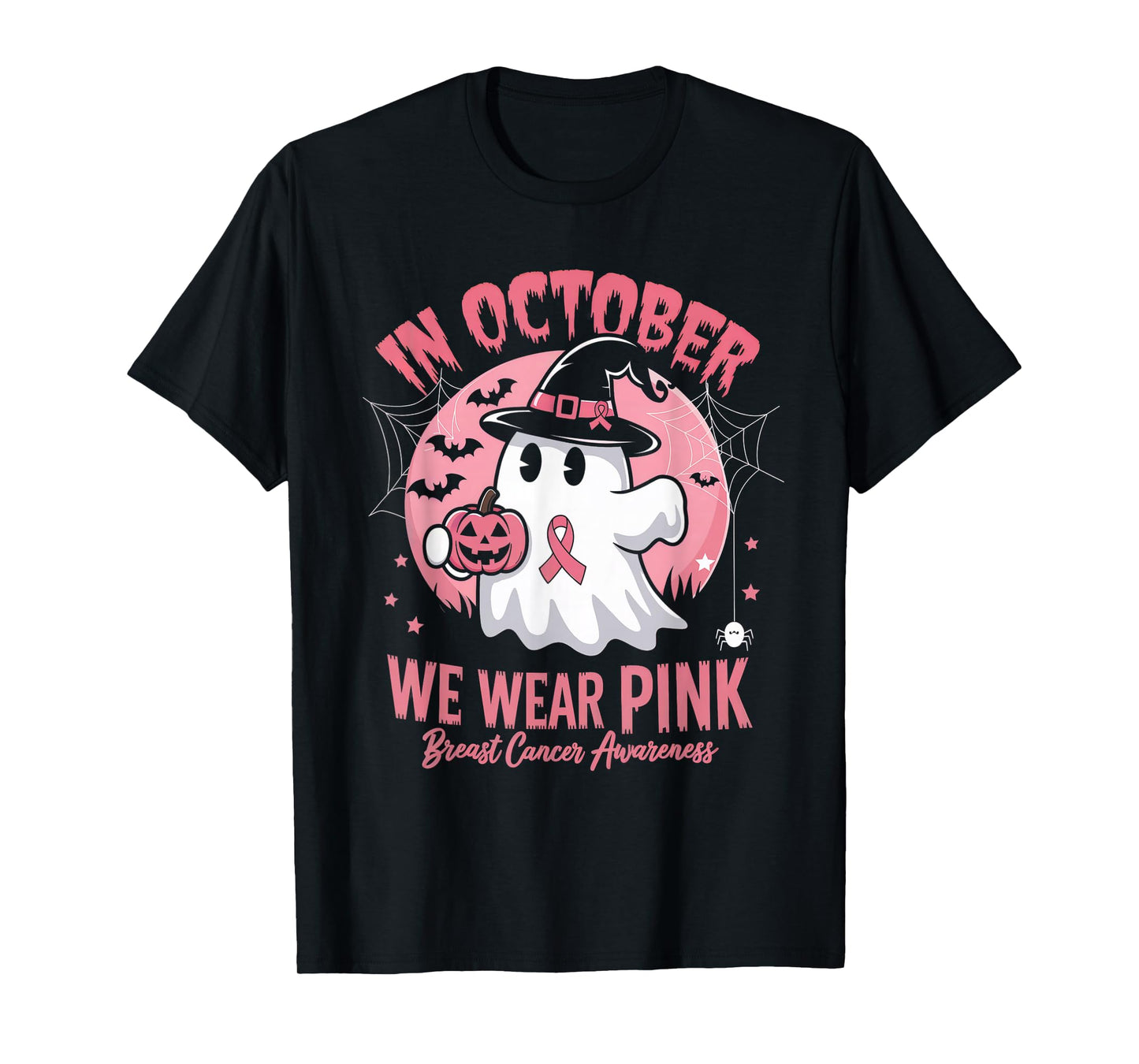 Breast Cancer Shirts Women Halloween October Wear Pink T-Shirt