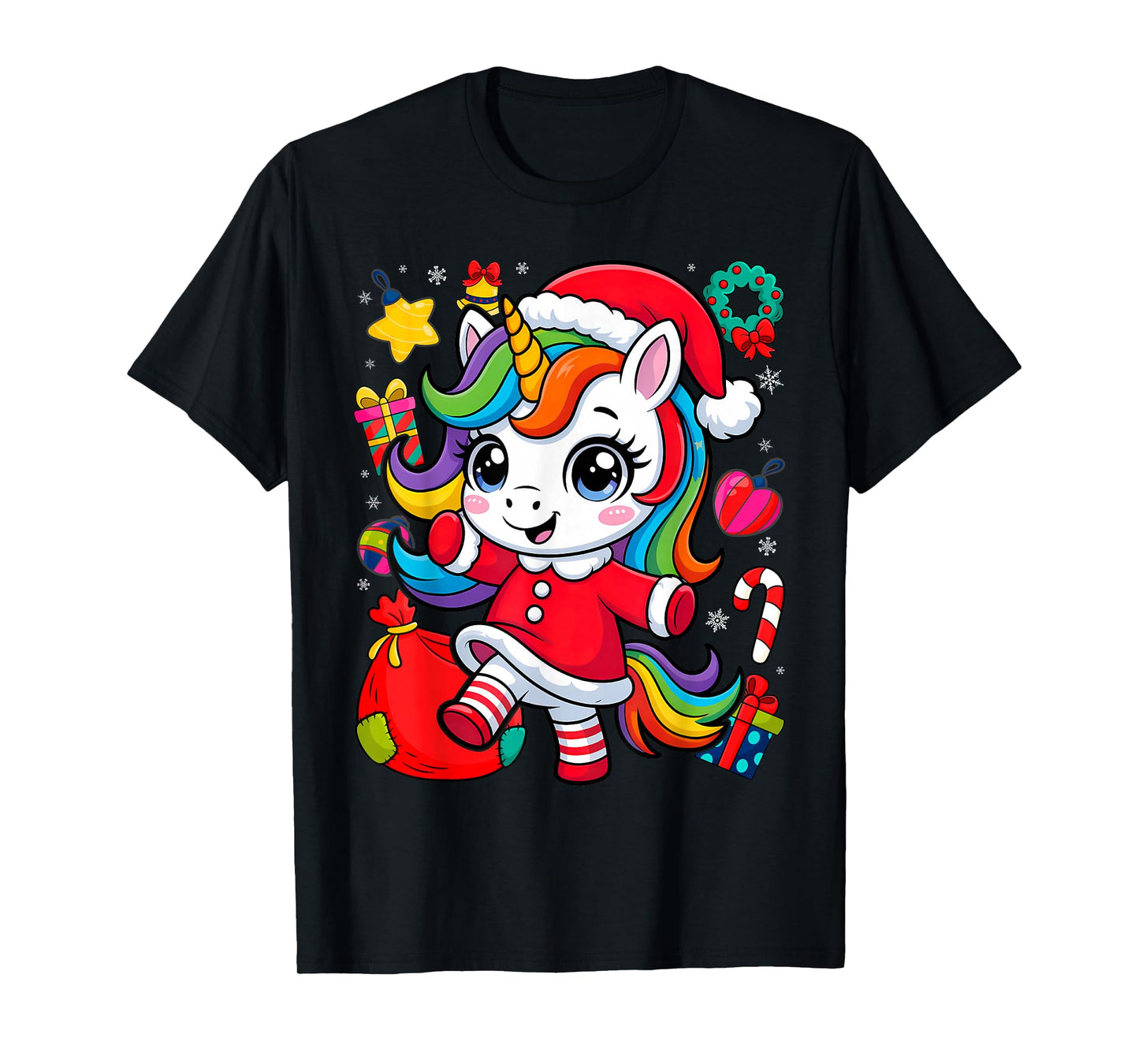 Unicorn Santa Claus Christmas Unicorns Girls T-Shirt