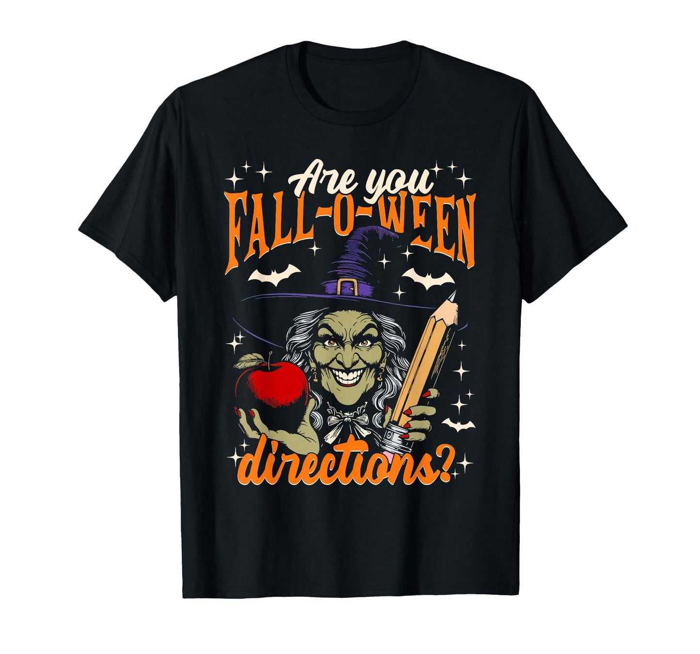 Retro are You Fall O Ween Directions Teacher Halloween Witch T-Shirt