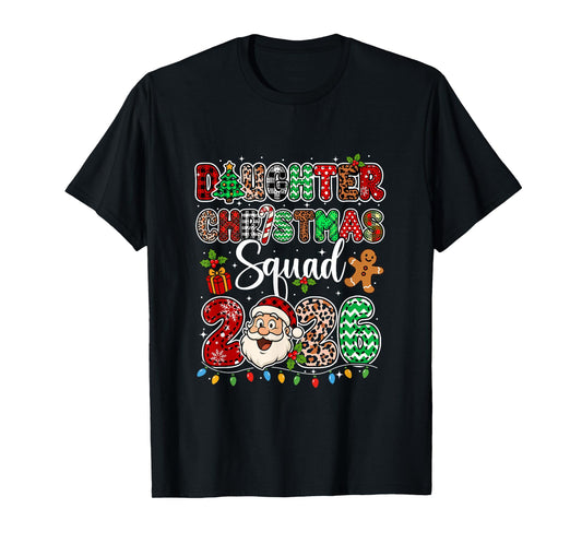 Daughter Christmas Crew 2026 Leopard Santa Family Group T-Shirt
