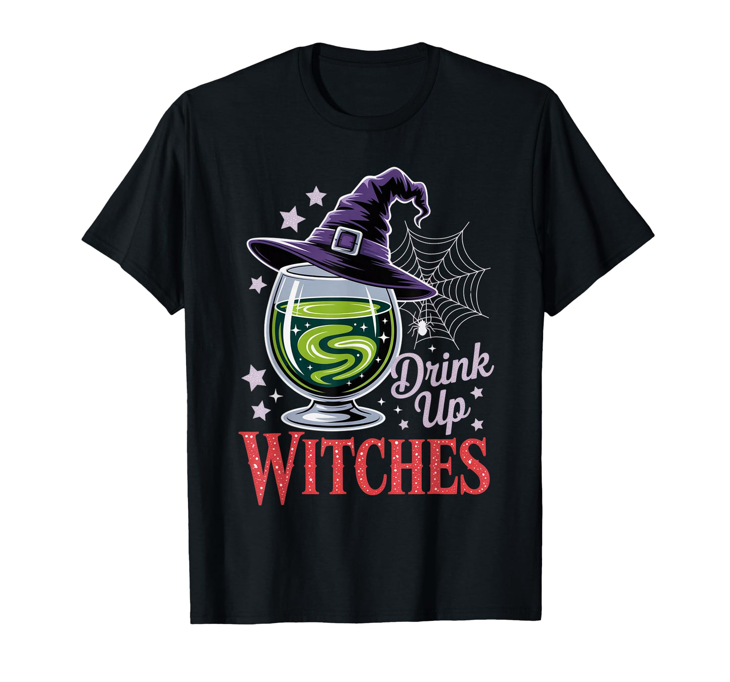 Drink Up Witches Spooky Brew Cauldron Funny Halloween Outfit T-Shirt