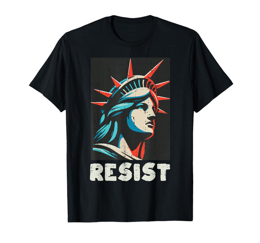 Resist Statue Liberty Face Vintage Protest Women Men Kids T-Shirt