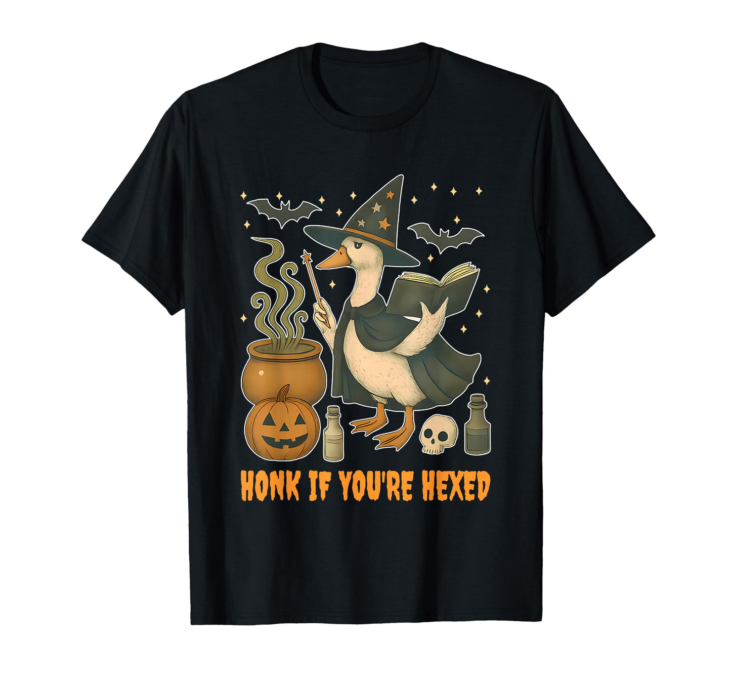 Honk If You're Hexed Funny Witchy Halloween Design T-Shirt
